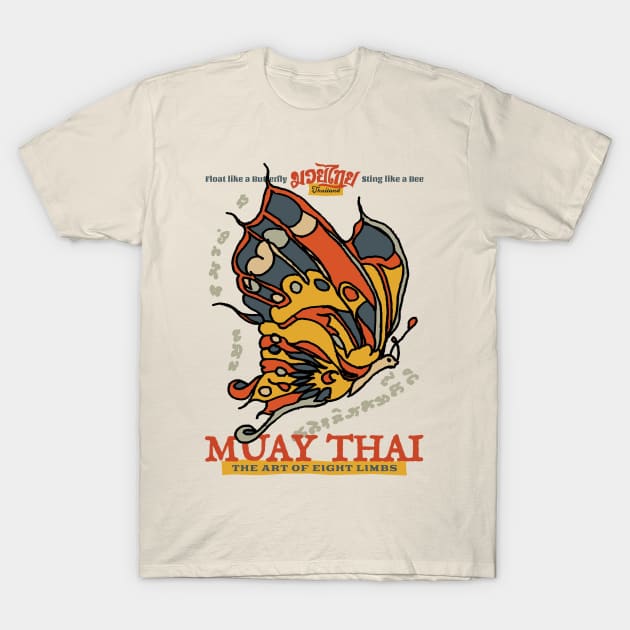 Muay Thai Tattoo Butterfly T-Shirt by KewaleeTee